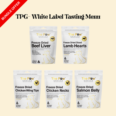 The Paw Grocer White Label Tasting Menu