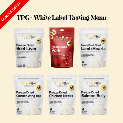 The Paw Grocer White Label Tasting Menu