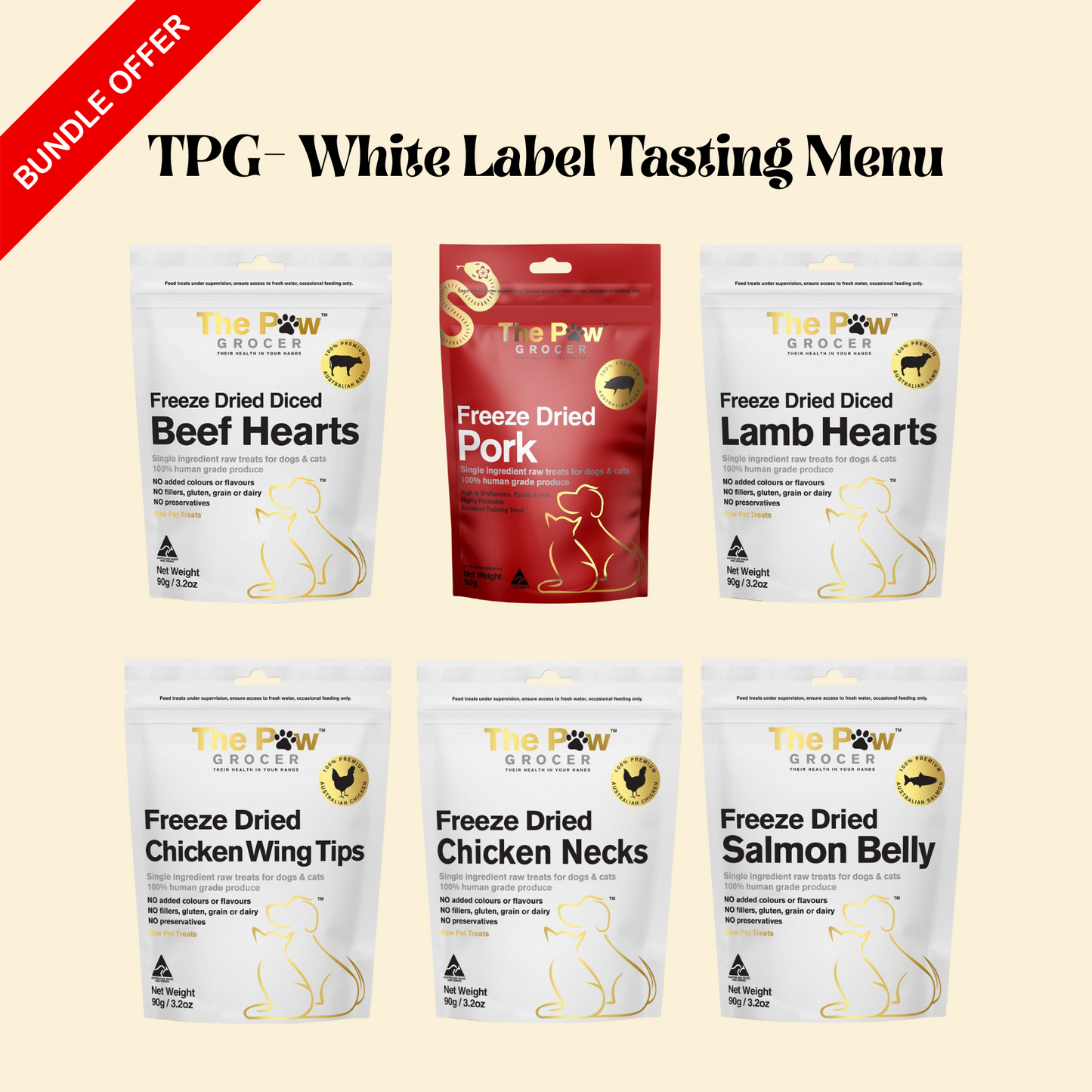 The Paw Grocer White Label Tasting Menu