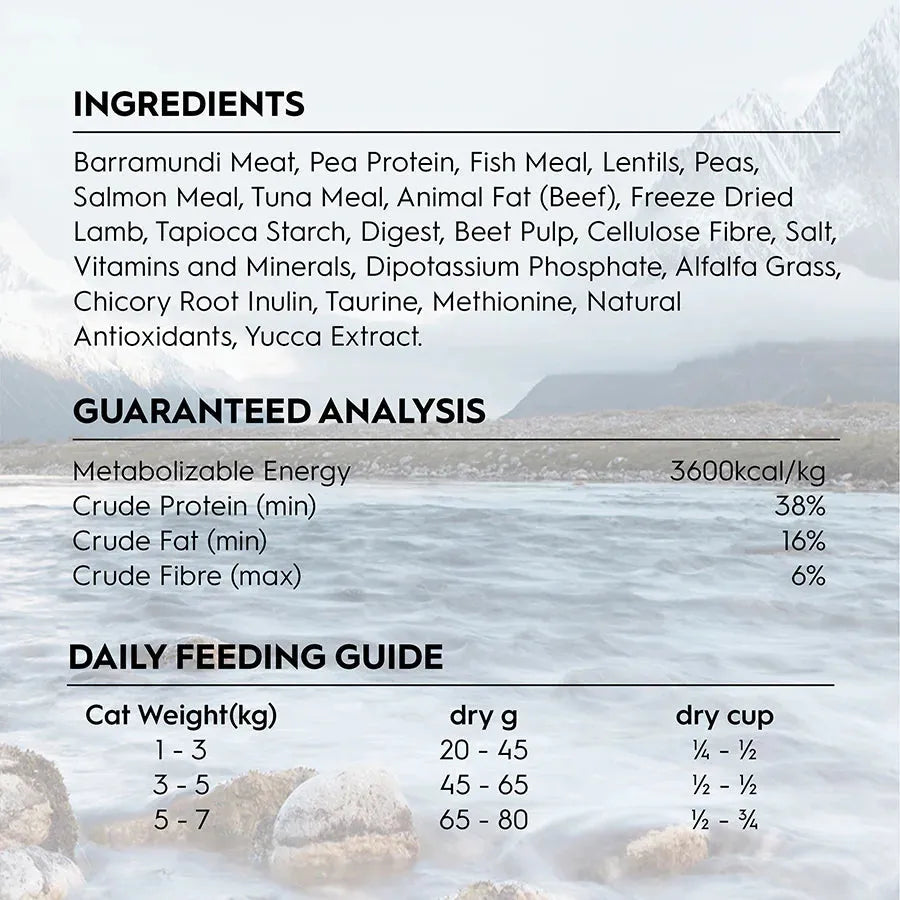 [Tiny Damage on Package] TRILOGY Adult Cat Dry Food - Barramundi 5kg
