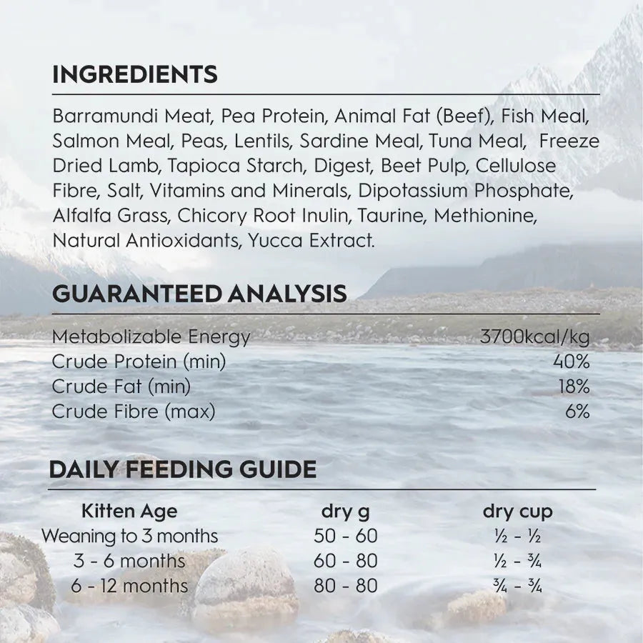 TRILOGY KITTEN Dry Food - BARRAMUNDI WITH TUNA 1.2Kg