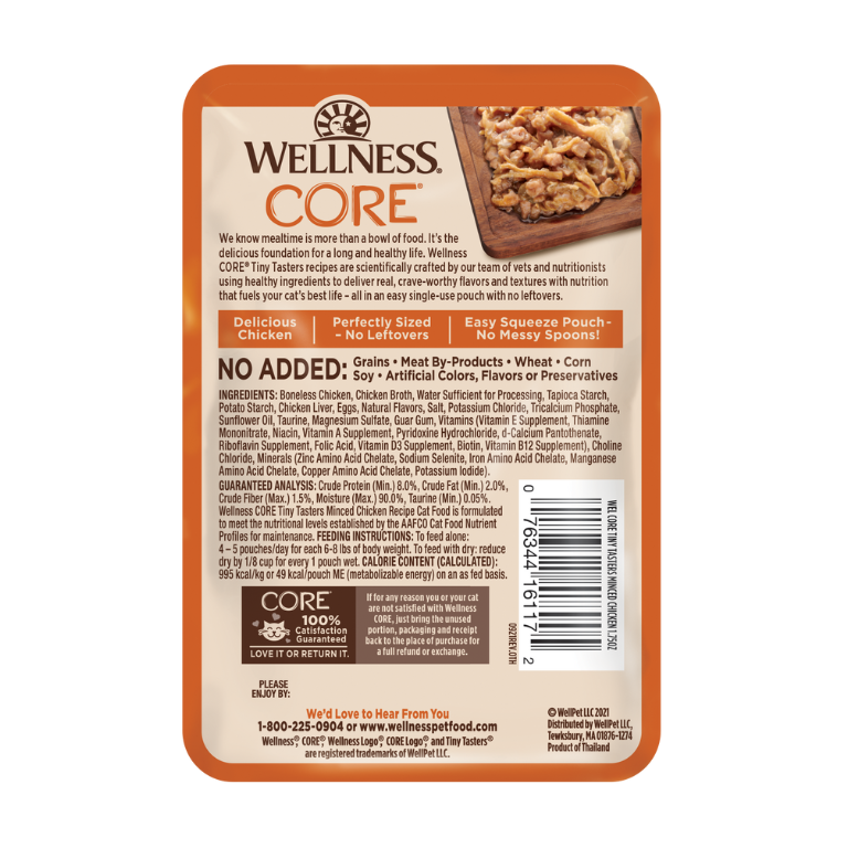 WELLNESS Core Wet Cat Food Tiny Tasters Minced Chicken In Gravy