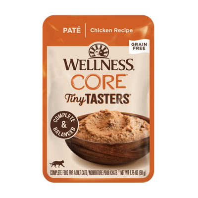 WELLNESS Core Wet Cat Food Tiny Tasters Smooth Pâté Chicken Recipe 50g x 12