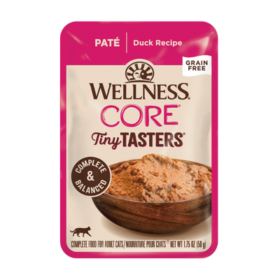 WELLNESS Core Wet Cat Food Tiny Tasters Smooth Pâté Duck Recipe 50g x 12