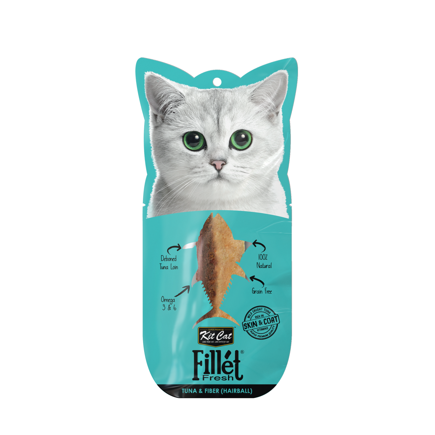Kit Cat Fillet Fresh Cat Treat Grilled Tuna and Fiber (Hairball) 30g