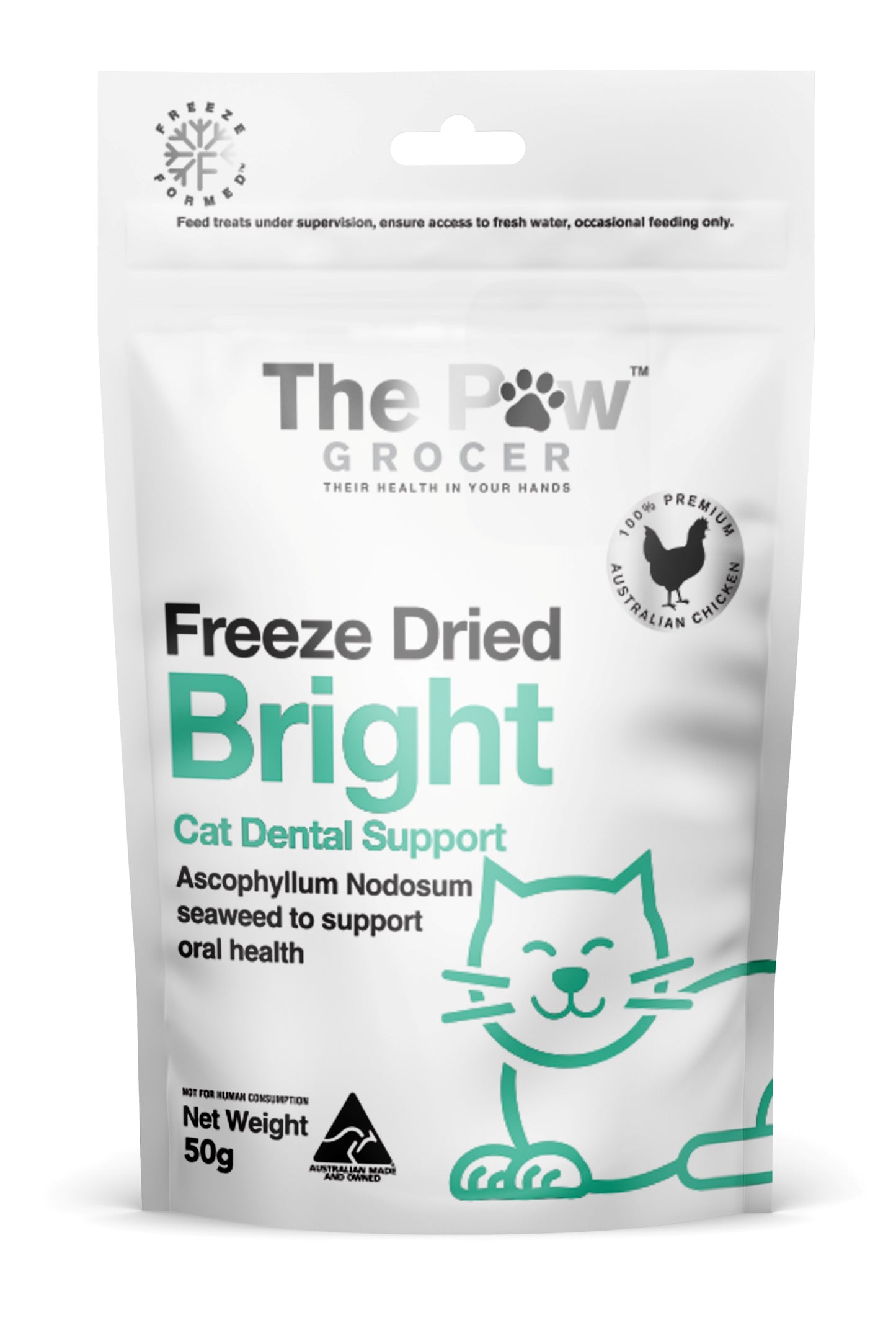 The Paw Grocer - Freeze Dried Bright Dental Support Treat For Cats 50g