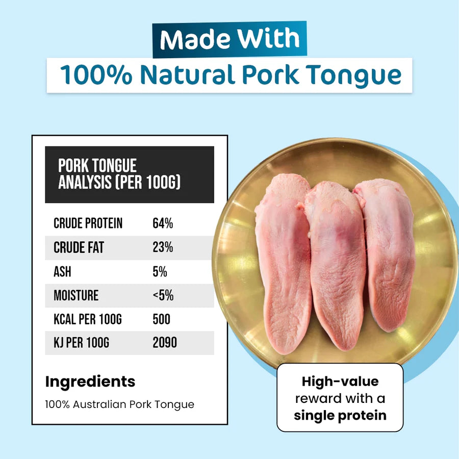 The Paw Grocer - Freeze Dried Pork Tongue For Cats 50g