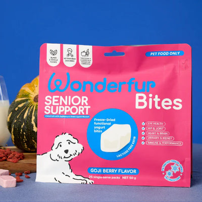 Wonderfur Bites Freeze-Dried Yogurt Senior Support for Dogs