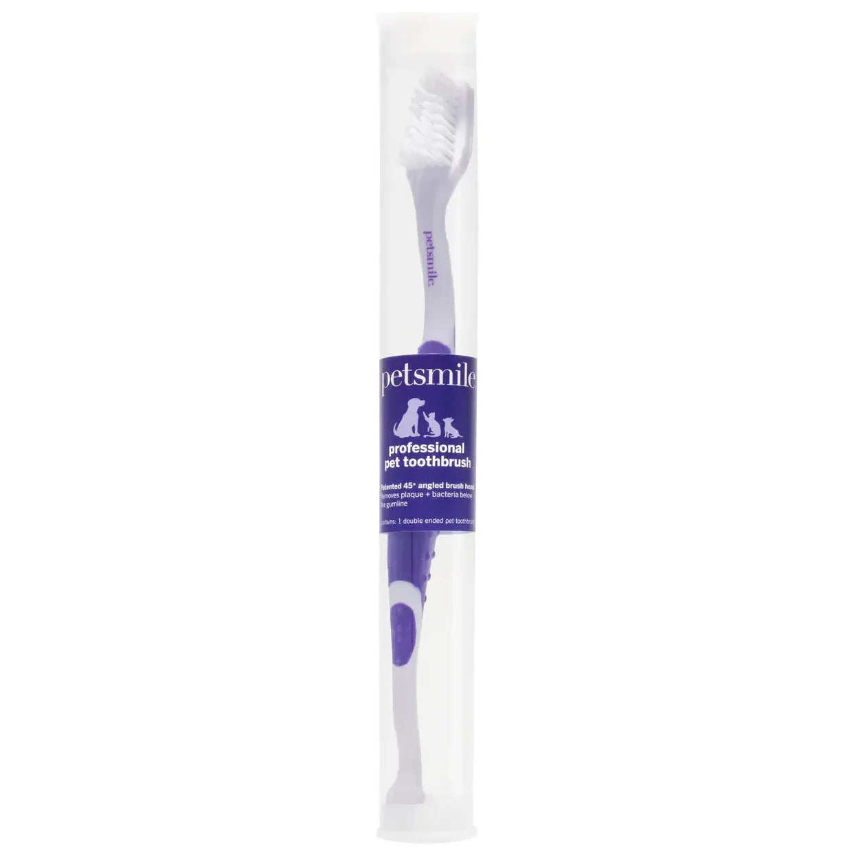 PETSMILE Professional Pet Toothbrush - Patented 45° Dual-Ended Brush Head