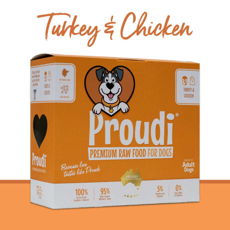 [Syd Only] Proudi Dog Raw Food - Turkey & Chicken 2.4KG