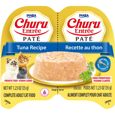INABA Cat Complete and Balanced Wet Food Churu Entrée Pate Twin Cups Tuna Recipe 35g x 2