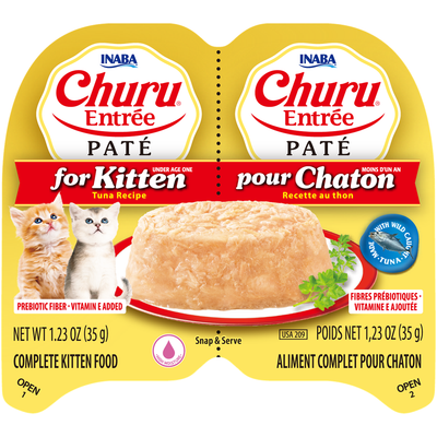 INABA Cat Complete and Balanced Wet Food Churu Entrée Pate Twin Cups Tuna Recipe For Kitten 35g x 2