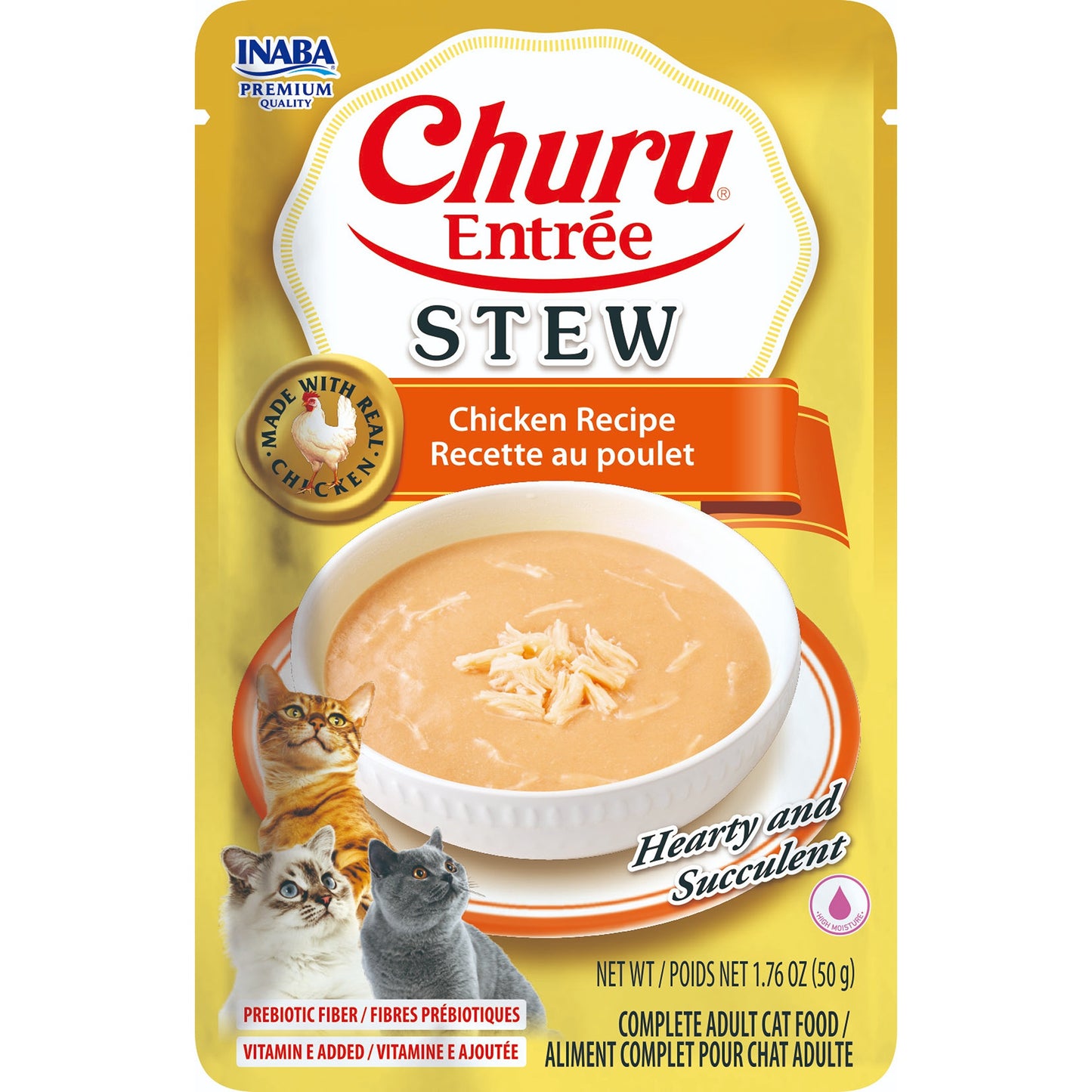 INABA Cat Complete and Balanced Wet Food Churu Entrée Stew Chicken Recipe 50g