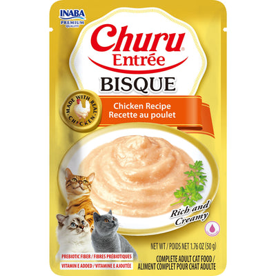 INABA Cat Complete and Balanced Wet Food Churu Entrée Bisque Chicken Recipe 50g