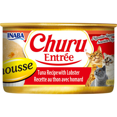 INABA Cat Complete and Balanced Wet Food Churu Entrée Mousse Tuna Recipe with Lobster Can 85g