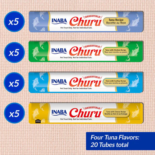 INABA Cat Churu Puree Tuna Varieties Box 20Pcs
