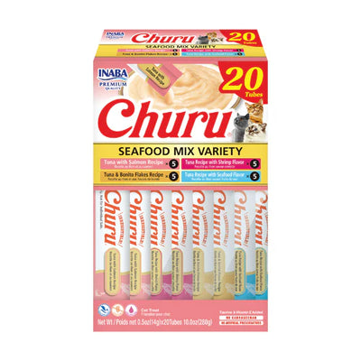 INABA Cat Churu Puree Seafood Mix Varities Box 20Pcs