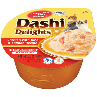 INABA Cat Dashi Delights Chicken with Tuna & Salmon Recipe 70G