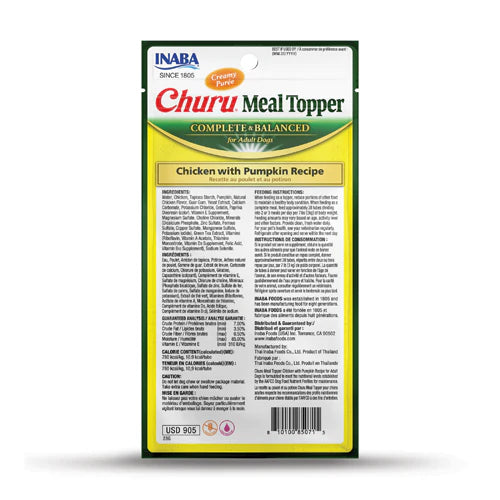 [BBD 26/May] INABA Dog Churu Meal Topper Chicken with Pumpkin Recipe 56G
