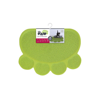 M-PETS PAW Style Cat Litter Mat Green
