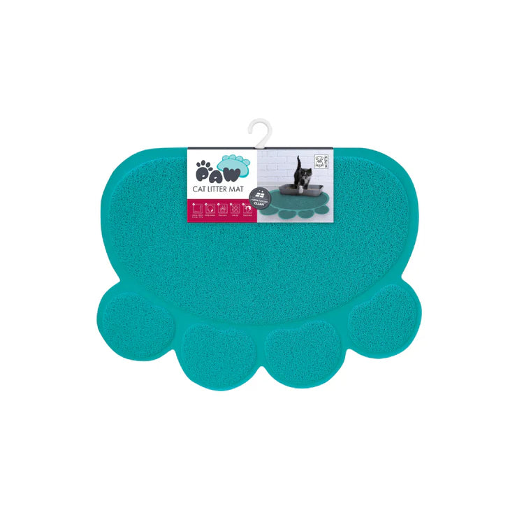 M-PETS PAW Style Cat Litter Mat Blue