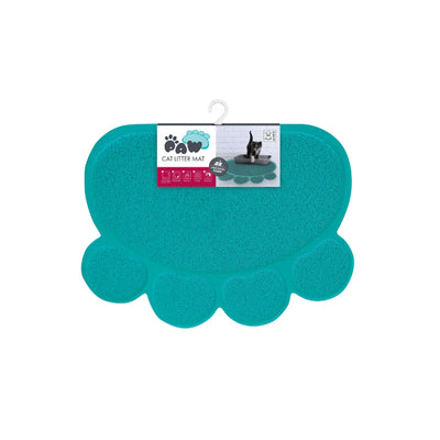 M-PETS PAW Style Cat Litter Mat Blue