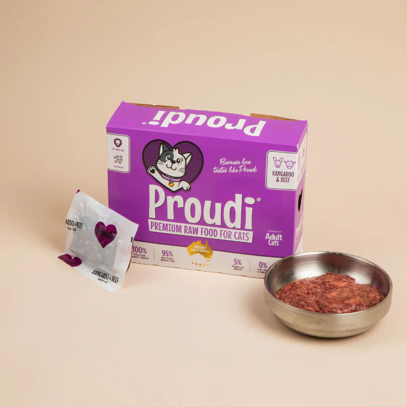Proudi Cat Raw Food - Kangaroo & Beef 1.08Kg