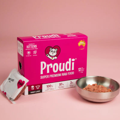 Proudi Kitten Raw Food - Turkey & Beef 1.2Kg