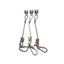 Three dog leashes with knotted designs on a white background