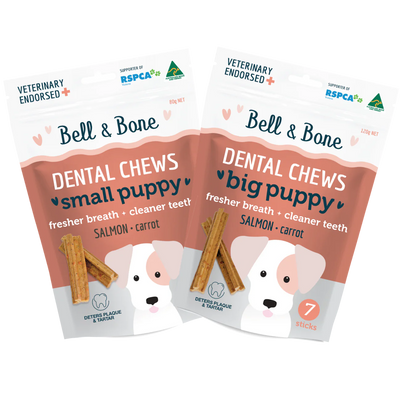 Bell and Bone Dog Dental Sticks - Puppys - Salmon and Coconut