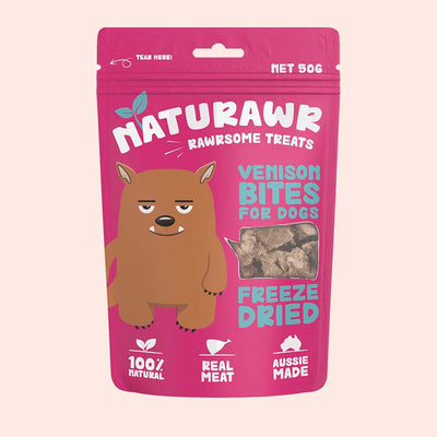 Naturawr Freeze-Dried Dog Treats Venison Bites 50g