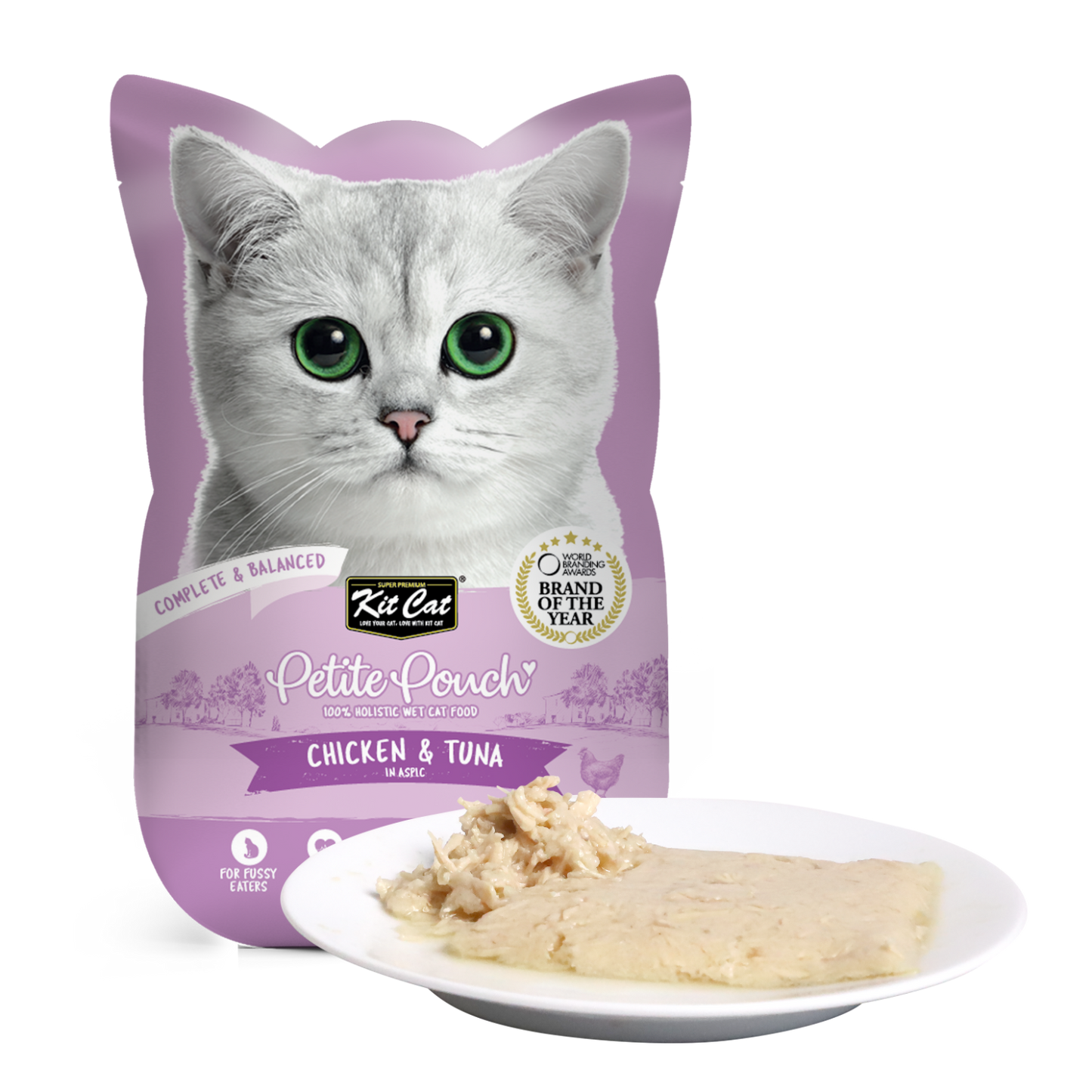 Kit Cat Cat Wet Food Petite Pouch Complete & Balanced Chicken & Tuna in Aspic