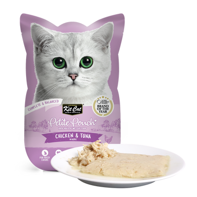 Kit Cat Cat Wet Food Petite Pouch Complete & Balanced Chicken & Tuna in Aspic