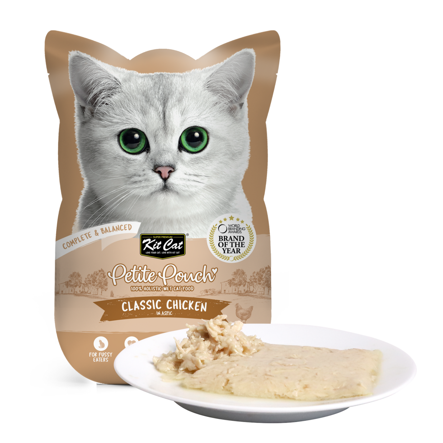 Kit Cat Cat Wet Food Petite Pouch Complete & Balanced Classic Chicken in Aspic