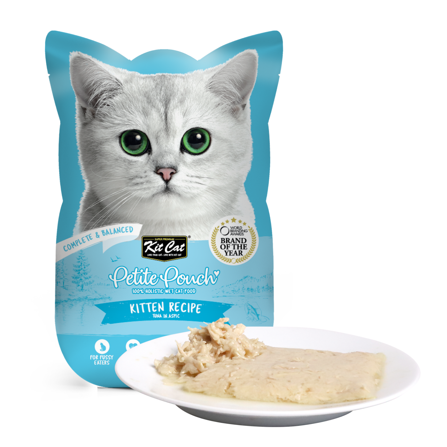 Kit Cat Cat Wet Food Petite Pouch Complete & Balanced Kitten Tuna in Aspic