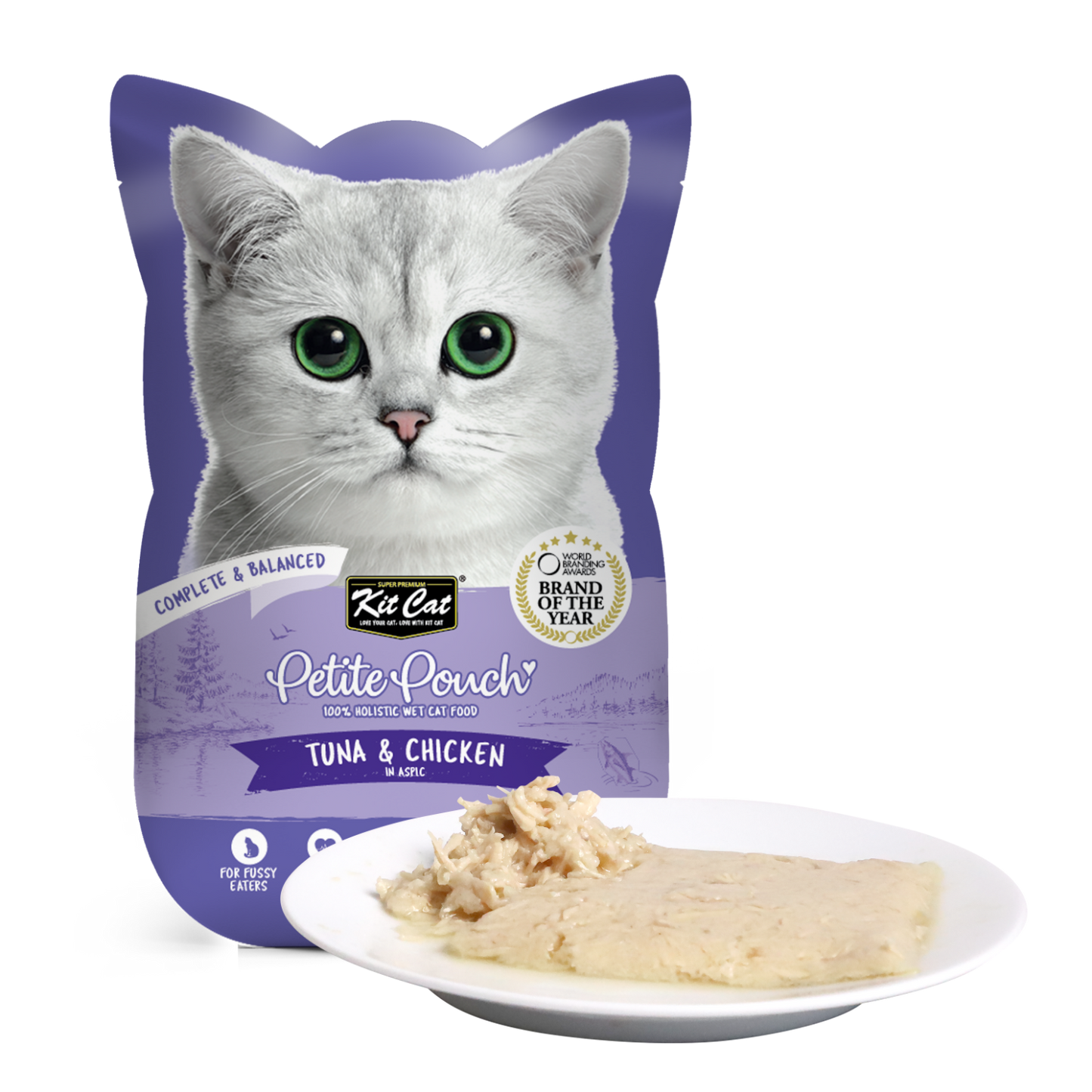 Kit Cat Cat Wet Food Petite Pouch Complete & Balanced Tuna & Chicken in Aspic
