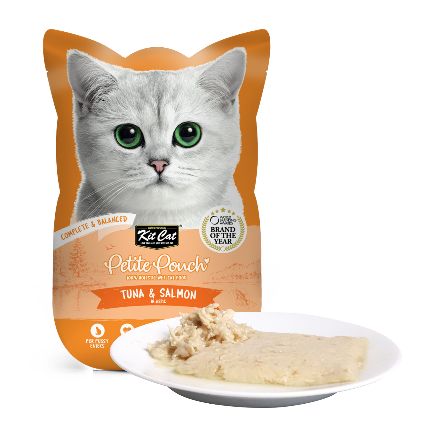Kit Cat Cat Wet Food Petite Pouch Complete & Balanced Tuna & Salmon in Aspic