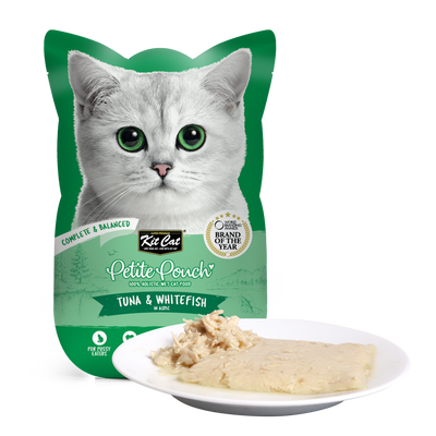 Kit Cat Cat Wet Food Petite Pouch Complete & Balanced Tuna & Whitefish in Aspic