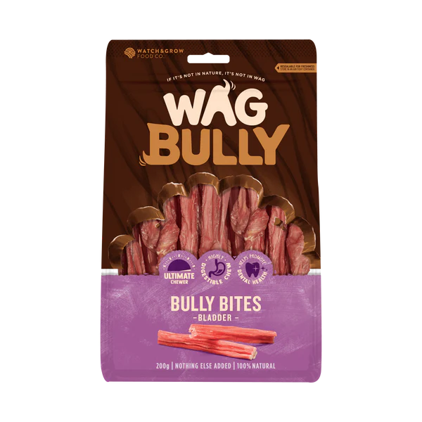 WAG Dog Treats Bully Bites 200g