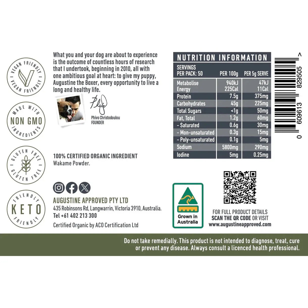 AUGUSTINE APPROVED Wakame Powder