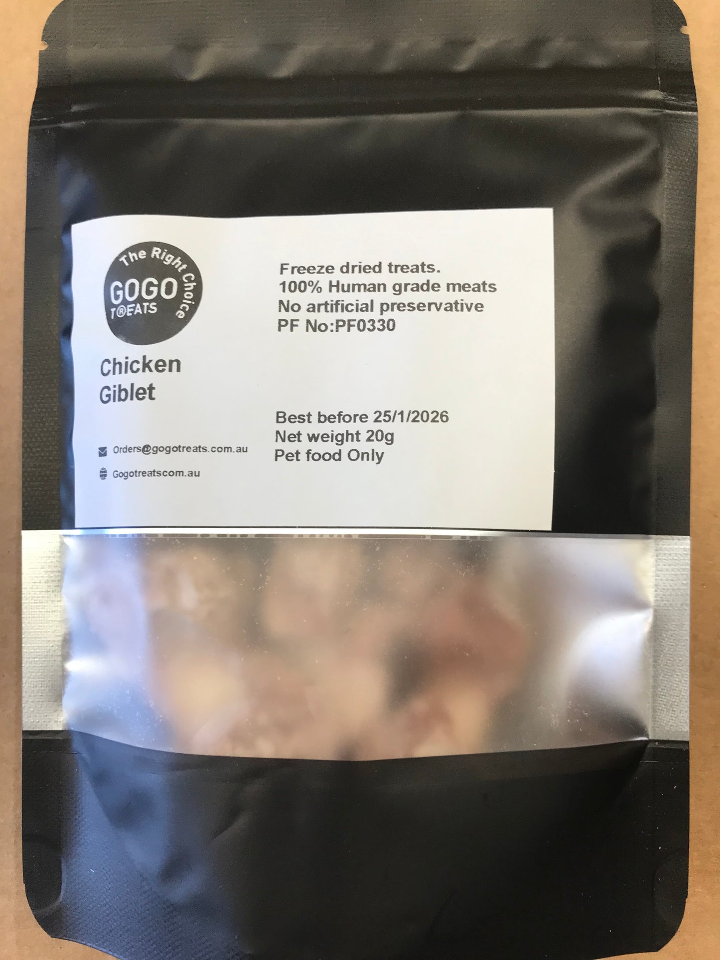 GOGO TREATS - Freeze-Dried Chicken Gizzard 20g