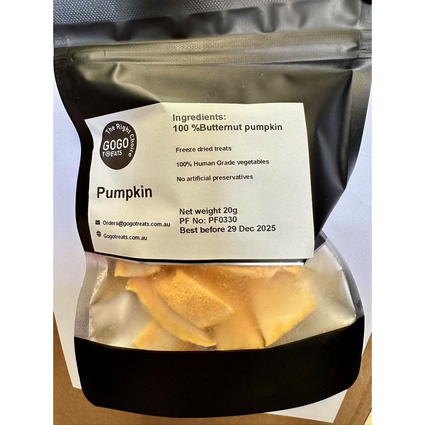 GOGO TREATS - Freeze-Dried Pumpkin 20g