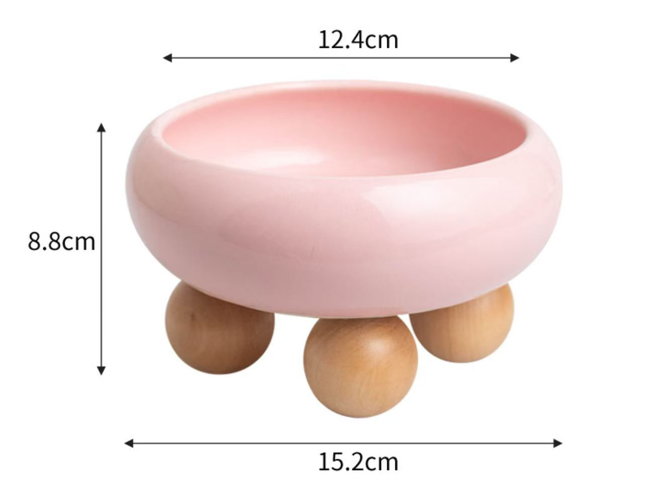 Ceramic Pet Bowls with Wood Stand