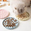 Ceramic Slow Feeder Pet Bowl - Paw Style