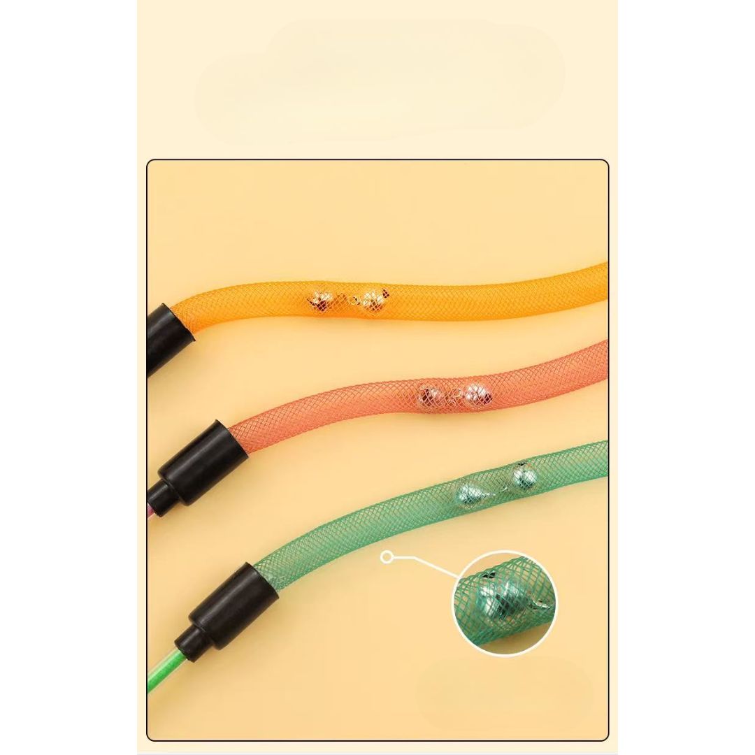 Interactive Bouncy Mesh Cat Teaser Wand Toy - Green