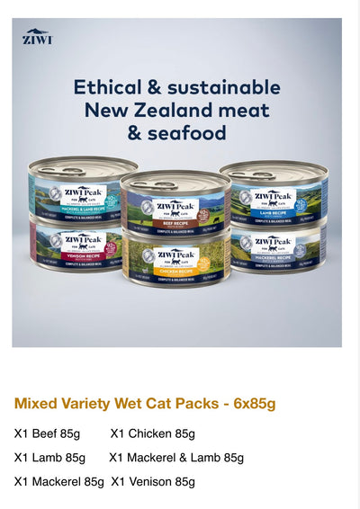 Ziwi Peak Wet Cat Food Multipack Variety Pack 6x85g