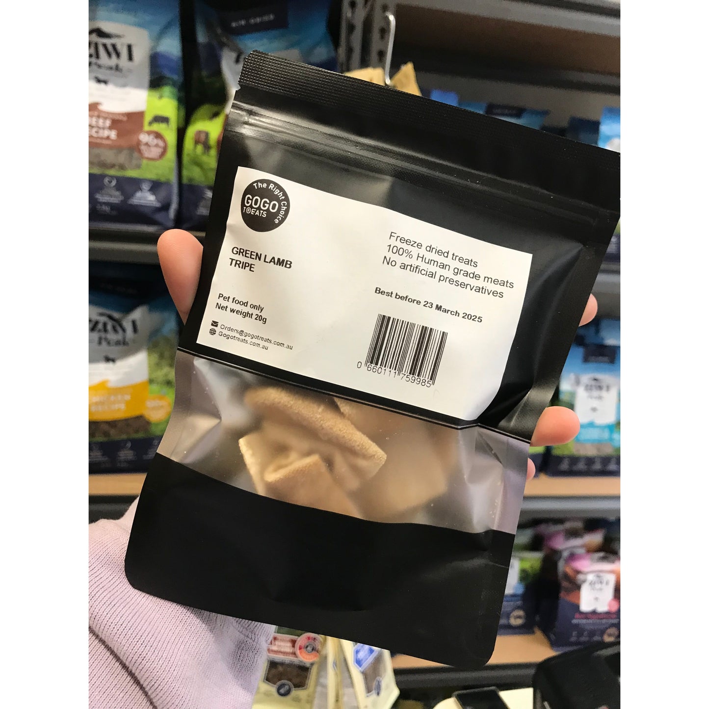 GOGO TREATS - Freeze-Dried Green Lamb Tripe 20g