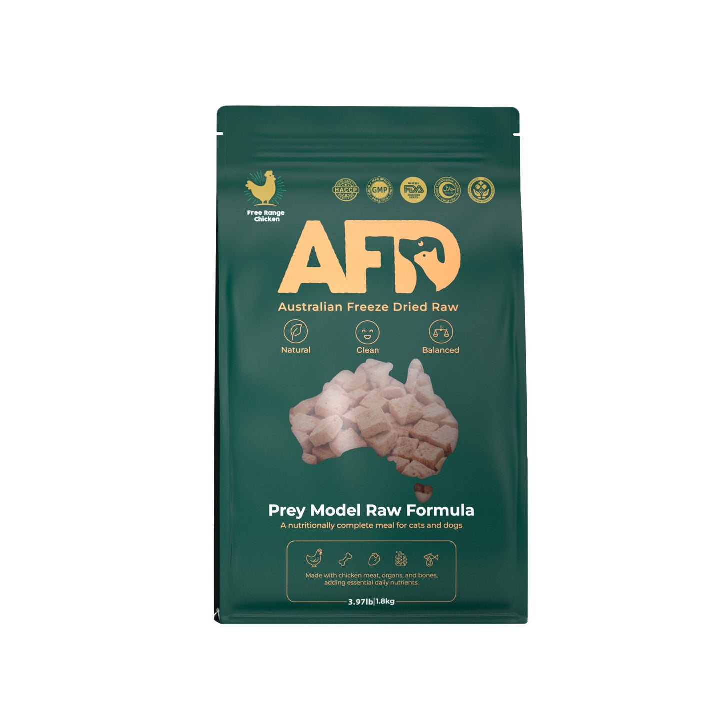 AFD Freeze Dried Dry Food Prey Model Raw Formula For Cats and Dogs 1.8KG