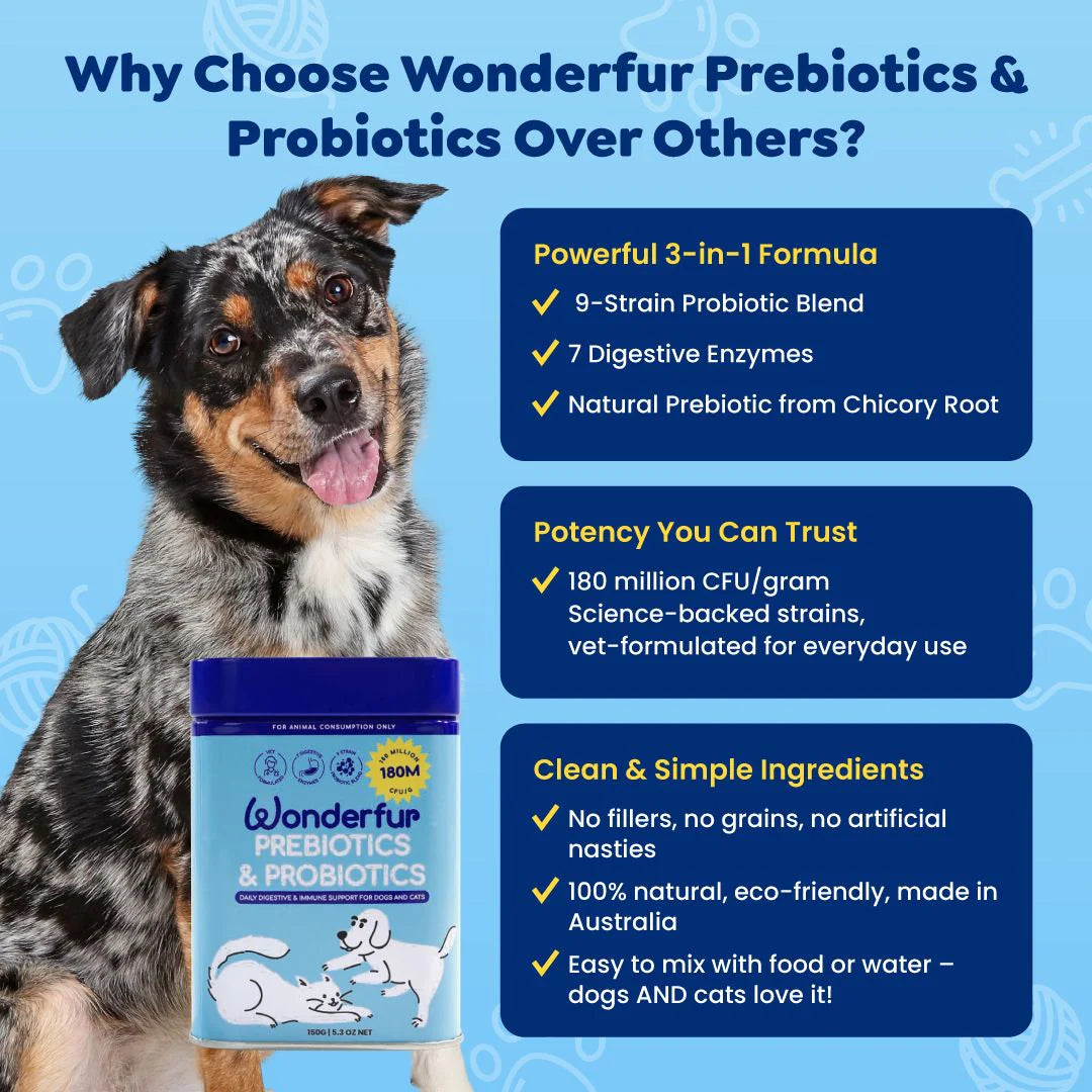 Wonderfur Prebiotics & Probiotics for Dogs and Cats 150g