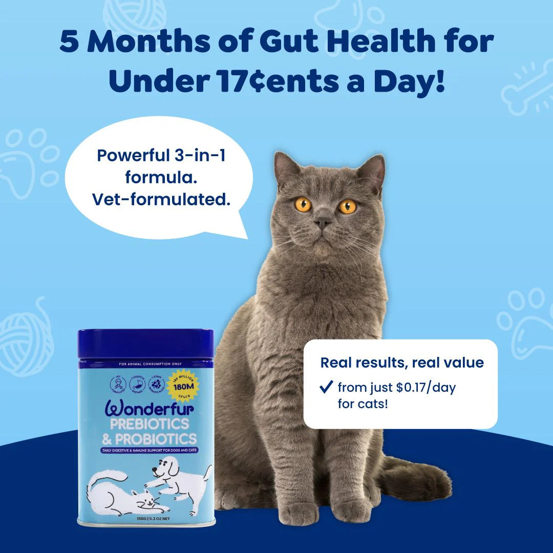 Wonderfur Prebiotics & Probiotics for Dogs and Cats 150g